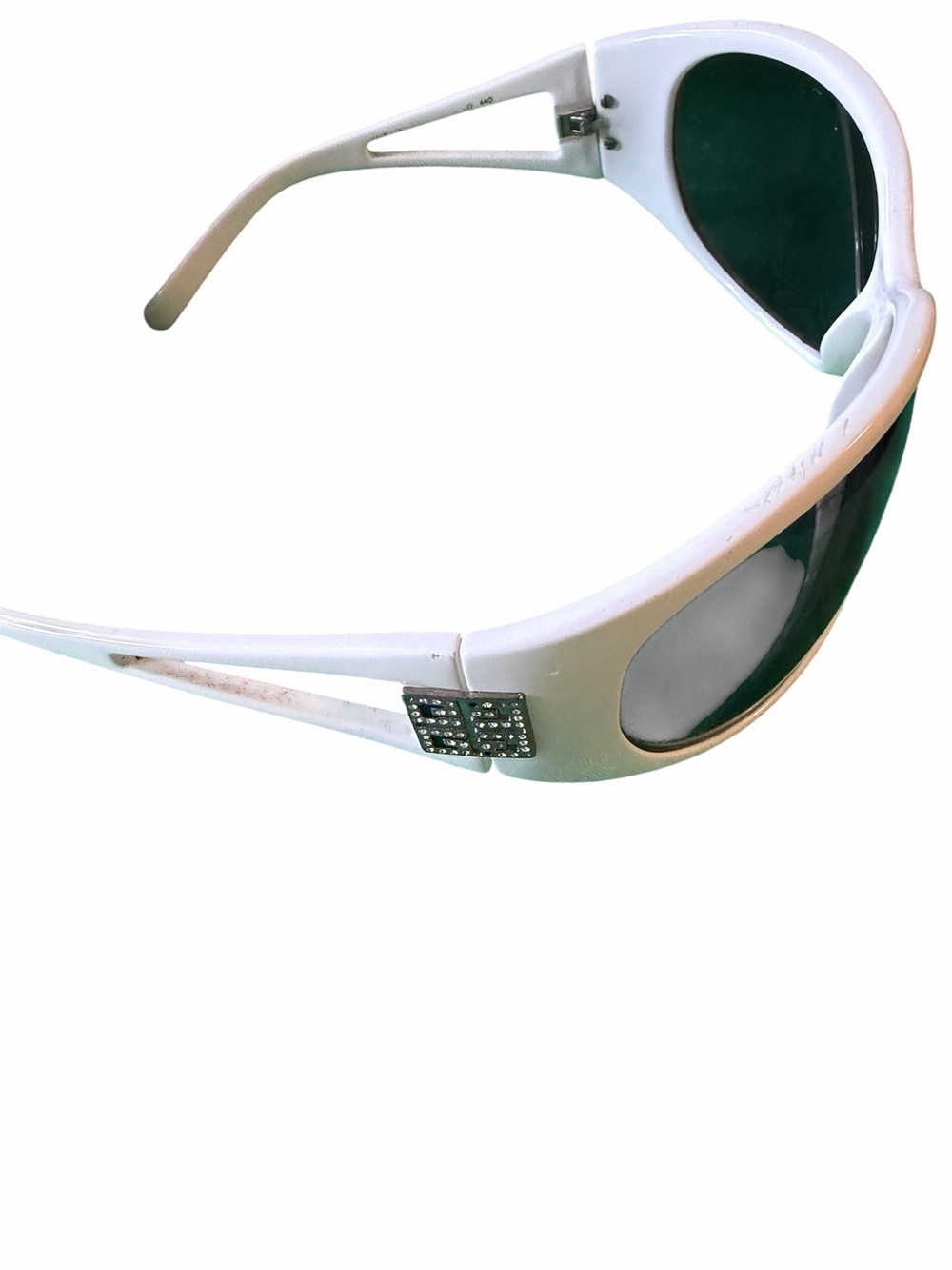Authentic vintage Givenchy SGV 599 white wrap Sunglasses y2k Archival
